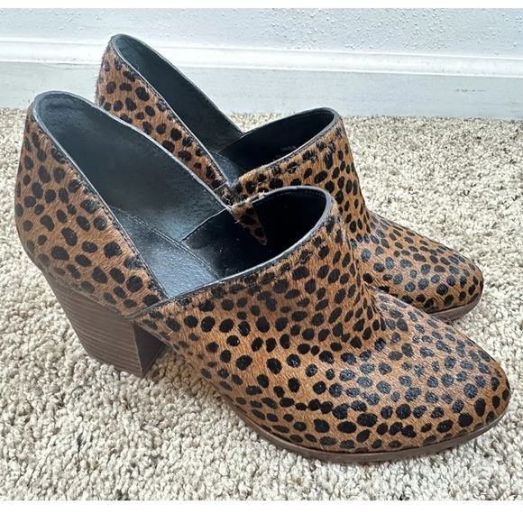 Gianni Bini Drive In Cheetah Animal Print Dyed Calf Hair Heels Walnut Brown 8M - Picture 3 of 11